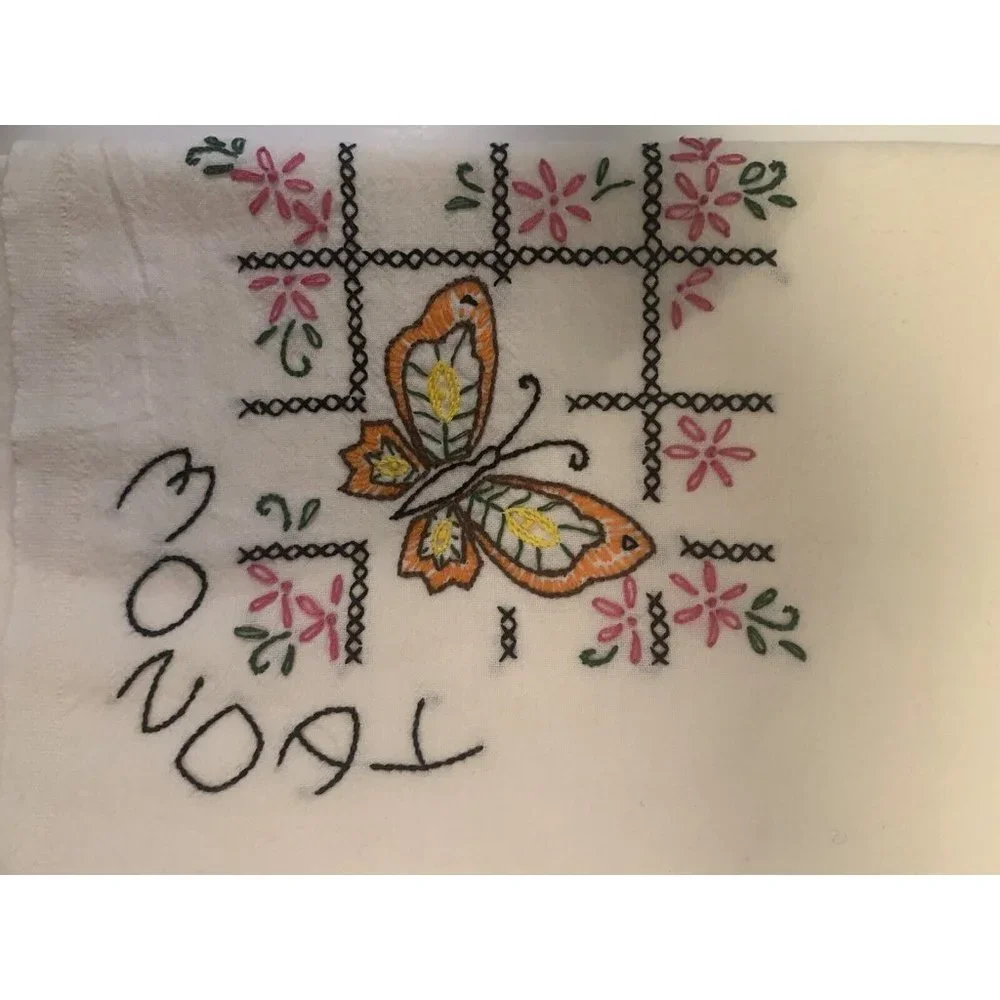 Hand Embroidery Beige Kitchen - Bathroom Days Of The Week  (7) 35” X 31” Clothes